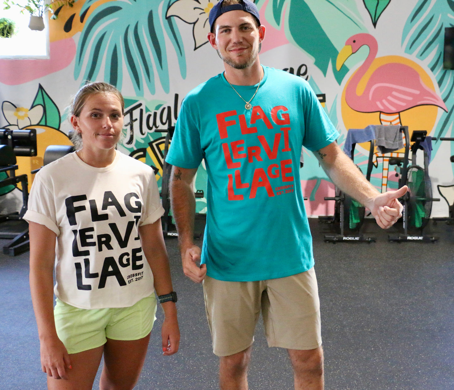 Couple in Flager hand written tee