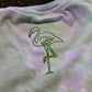 Flamingo on back of Flager hand written tee